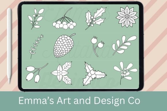 12 Christmas Foliage Procreate Brushes Review