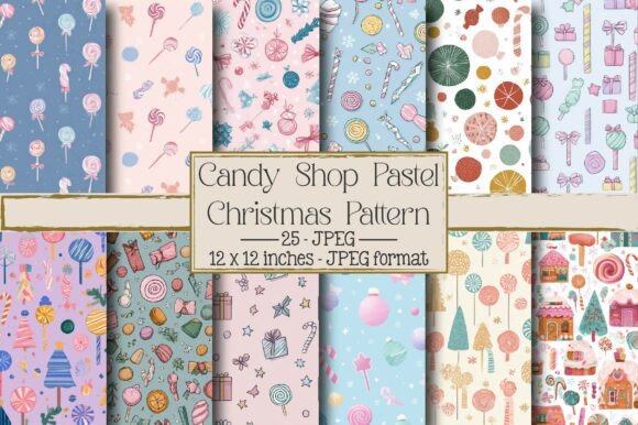 Candy Shop Pastel Christmas Patterns Review