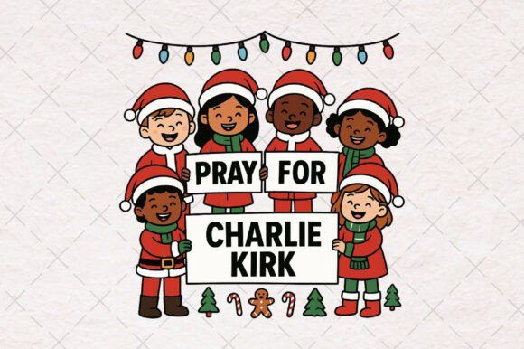 Charlie Kirk Christmas PNG for Festive T-Shirt Designs