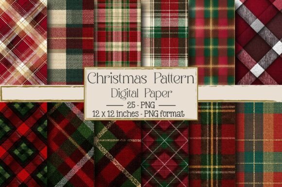 Christmas Background of Plaids: Patterns for Crafters