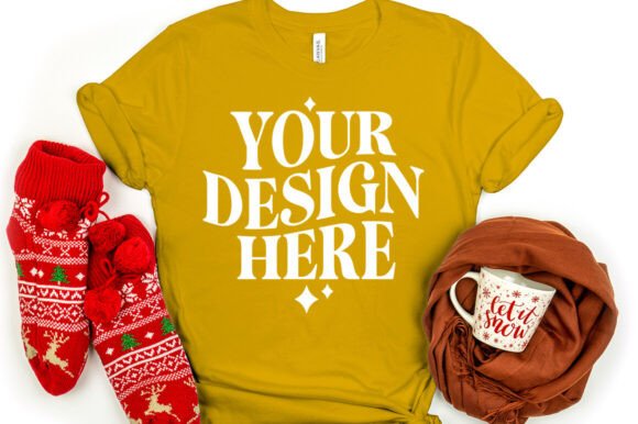Christmas Bella Canvas 3001 Mockup Musta