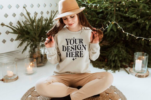 Christmas Gildan 18000 Mockup 18 for Product Mockups
