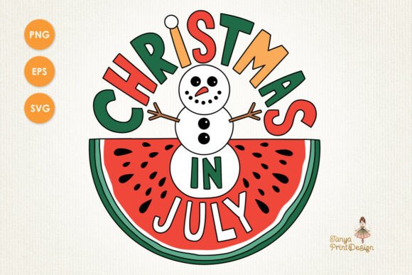 Christmas in July Snowman SVG PNG Design for Crafts