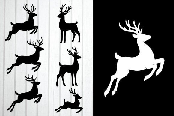 Christmas Reindeer Silhouette Bundle for Crafts
