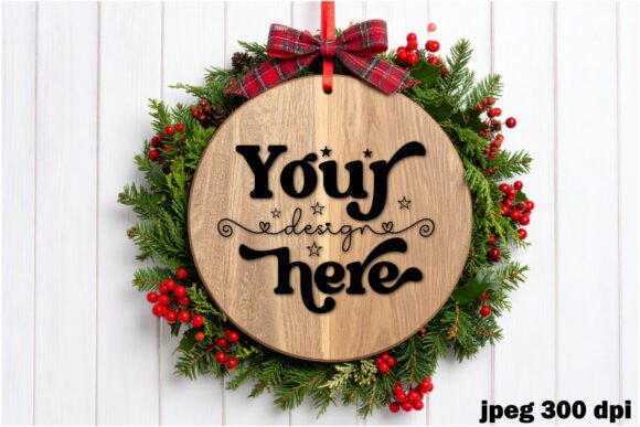 Christmas Round Sign Mockup 1 for Crafts