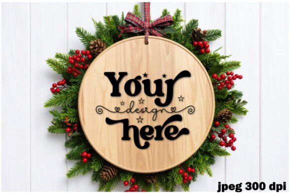 Christmas Round Sign Mockup 11 for Crafts