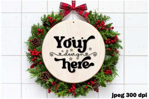 Christmas Round Sign Mockup 6 for Crafts