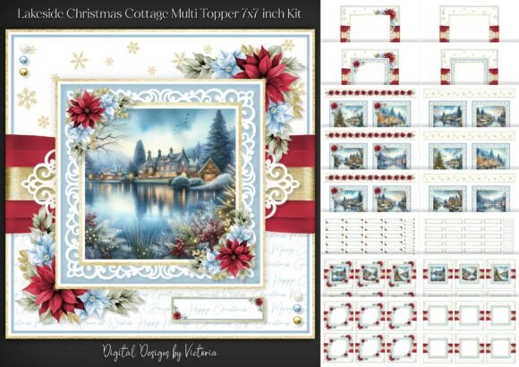 Lakeside Christmas Cottage Topper for Crafts