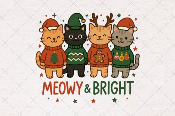Meowy Christmas Cat Sublimation PNG Review