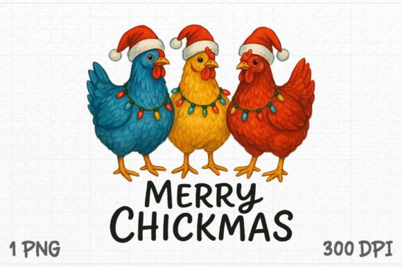 Merry Chickmas PNG: Festive T-Shirt Designs