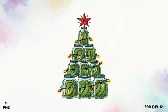 Pickle Christmas Tree Png for T-Shirt Designs