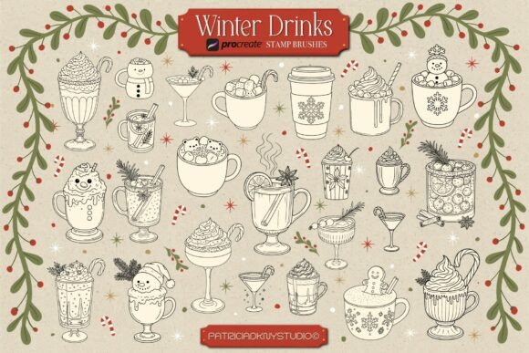 Procreate Christmas Drink Stamp Brushes Review