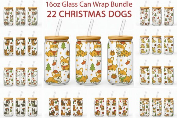 Reviewing Christmas Dogs 16oz Glass Can Wrap PNG for Crafts
