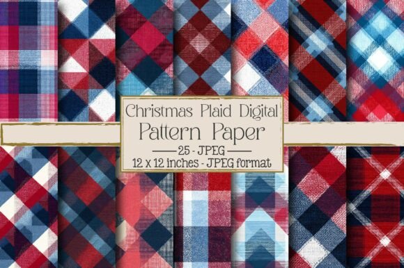 Reviewing Christmas Plaid Digital Pattern Paper Patterns