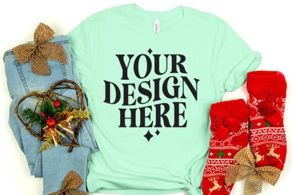 Reviewing the Christmas Bella Canvas 3001 Mockup Mint