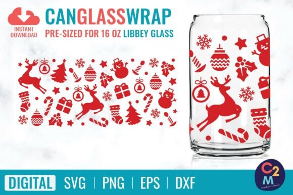 Reviewing the Christmas Libbey Glass 16oz SVG for Embroidery