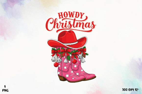 Western Coquette Cowgirl Christmas Png for T-Shirt Designs